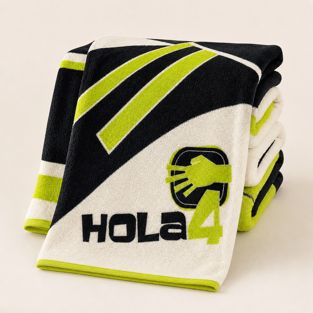 Hola4 branded full-colour beach towel