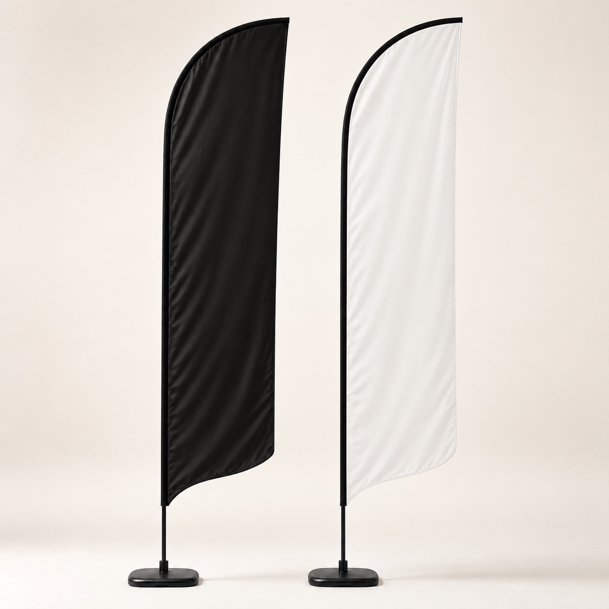 Set of two blank flying banners